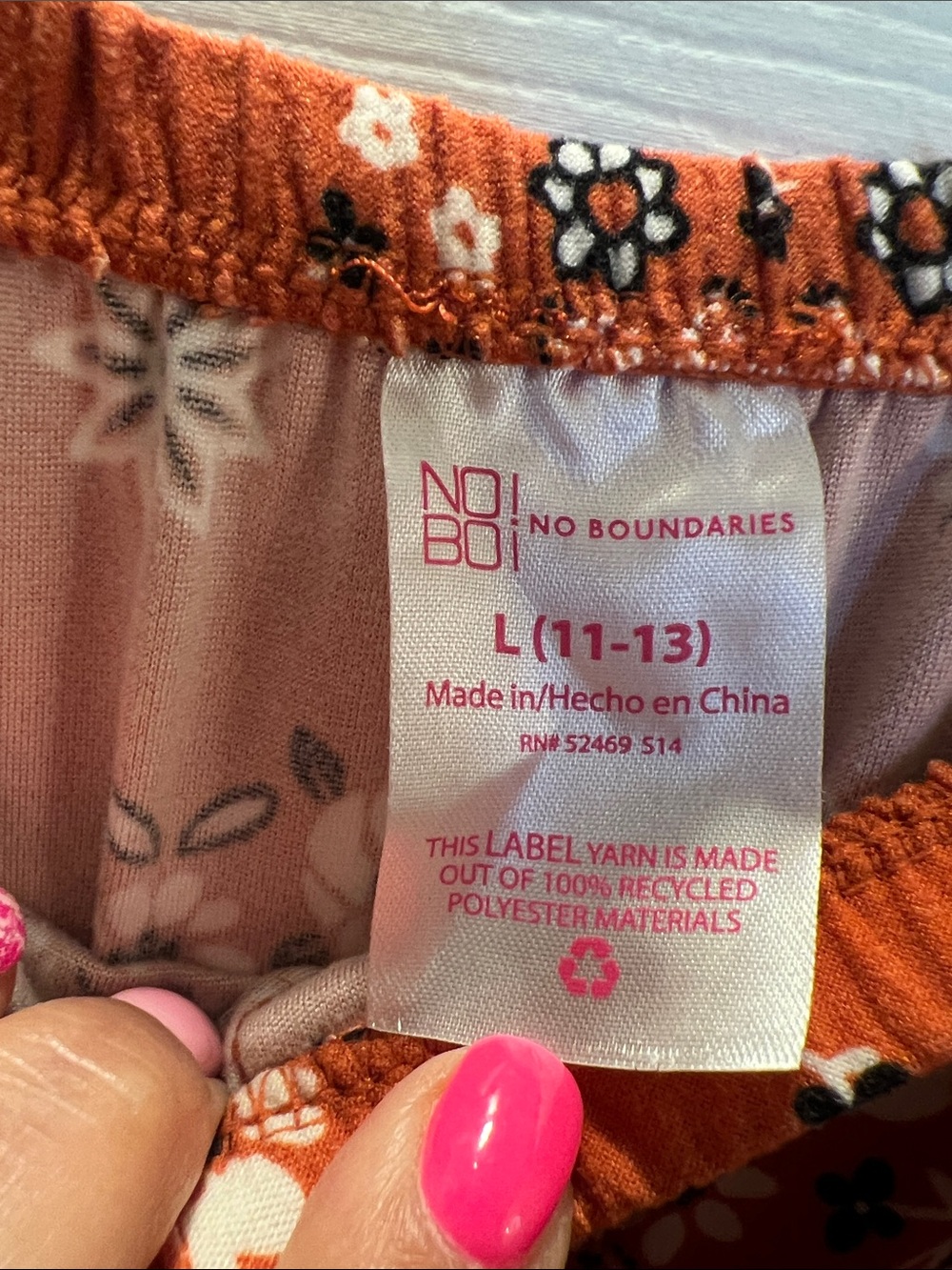 No Boundaries Orange Floral Strapless Jumpsuit with Pockets - Picture 5 of 6